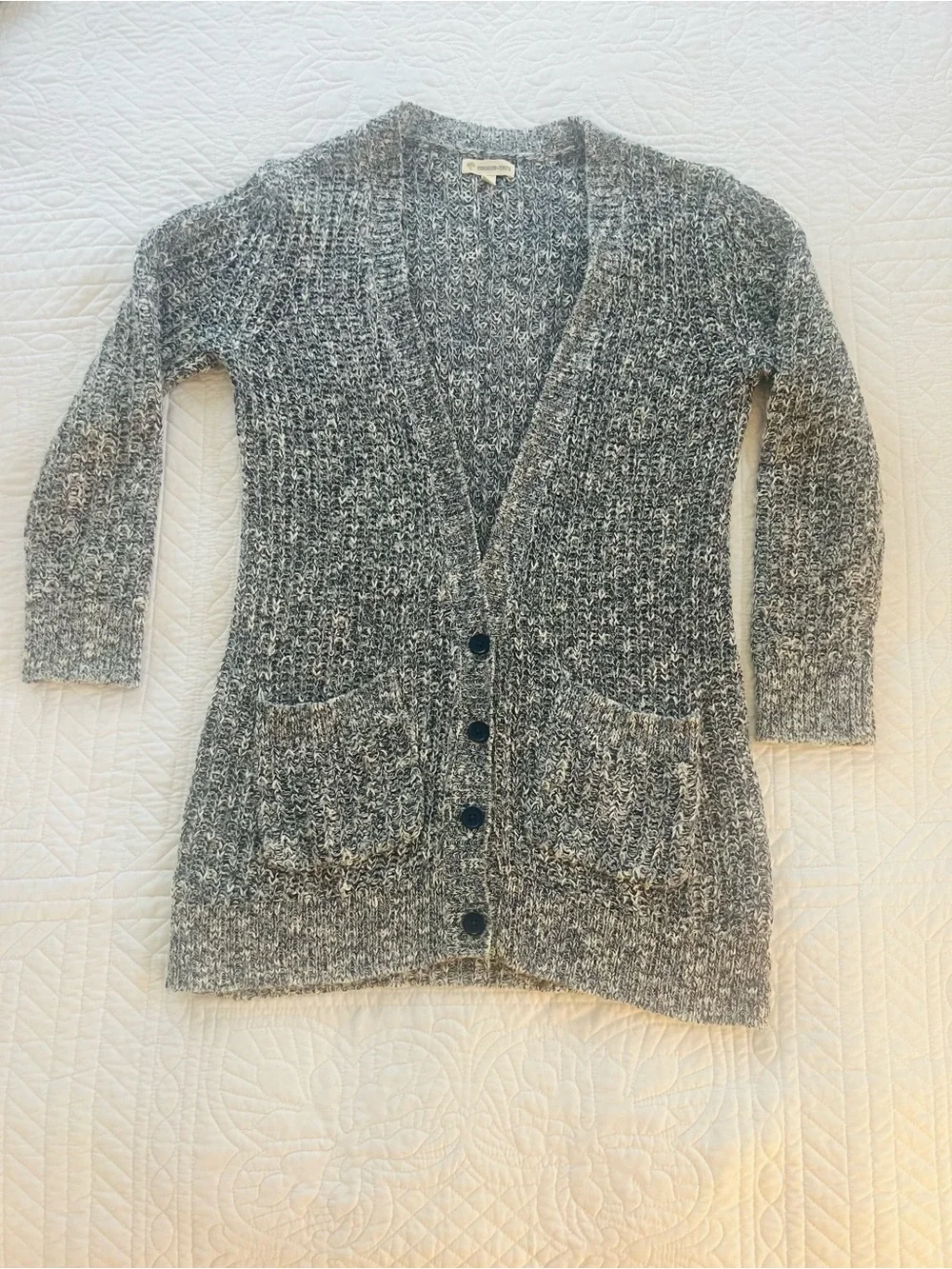 Tucker + Tate Gray Marled V-Neck Button Cardigan